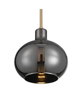 360 Lighting Partridge 9 1/2" Modern Pendant Ceiling Light Fixture Dining Room Over Table Kitchen Island Foyer Hanging Round Brass Finish Mirror Glass