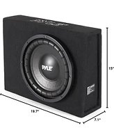 Pyle Active Slim Bass Subwoofer Box System, 12'' Vented Enclosure, 600W Max