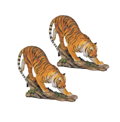 Fc Design "2-pc Set" 6"H Orange Bengal Tiger Wild Cat Animal Figurine Statue Ornament Home Room Office Decor and Perfect Ideas for Housewarming, Holid