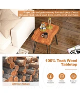 Gouun Rectangular Reclaimed Recycled Indonesia Teak Wood End Table