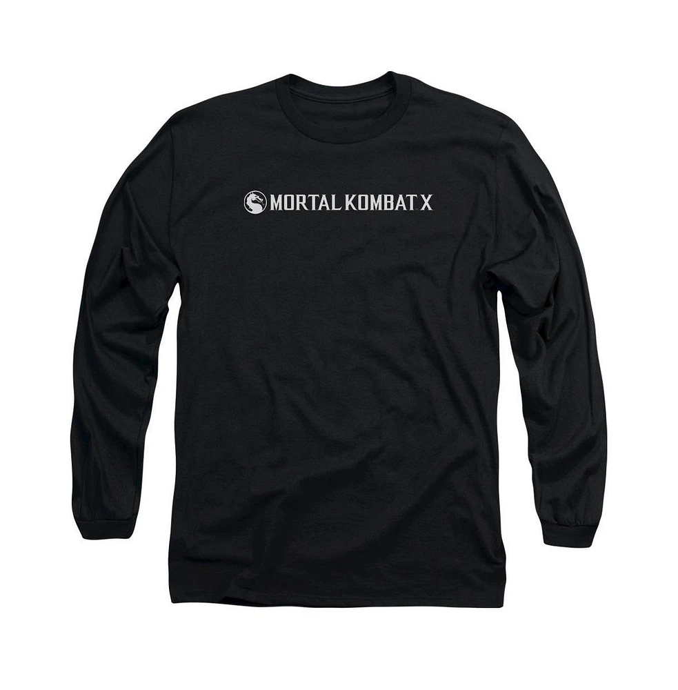 Mortal Kombat X Men's Horizontal Logo Long Sleeve Adult Tee / T-Shirt