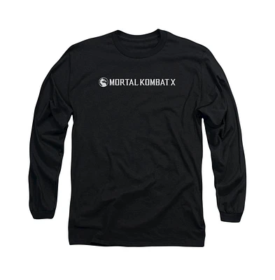 Mortal Kombat X Men's Horizontal Logo Long Sleeve Adult Tee / T-Shirt