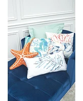 C&F Home 18" x 18" Blue And Coral Turtle Indoor/Outdoor Throw Pillow