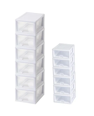 Sterilite 16 Qt Clear Stacking Storage Drawer Container (6 Pack) + 6 Qt (6 Pack)