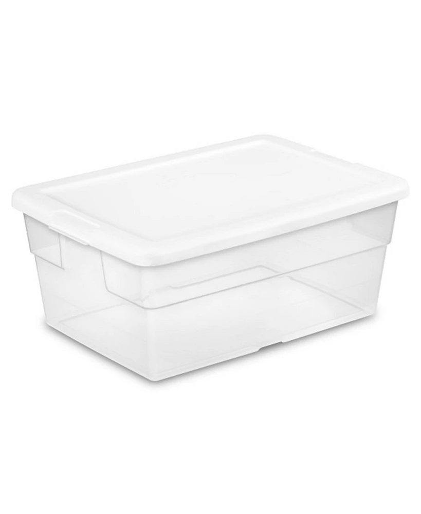 Sterilite 16 Quart Clear Plastic Stacking Storage Container Box w/ Lid (36 Pack)