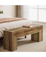 Tribesigns Dining Bench, Farmhouse Wooden Entryway Bench, Entry 47" Long Bench for Living Dining Room, Hallway and Bedroom, Easy Assembly