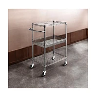 Slickblue 3-Tier Metal Kitchen Cart / Utility Cart with Adjustable Shelves and Casters