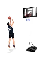 Kuyotq Height Adjustable Portable Shatterproof Backboard Basketball Hoop with 2 Nets