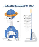 Kuyotq 3 in 1 Kids Basketball Hoop Set with Balls