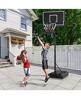 Kuyotq Portable Outdoor Basketball Hoop 6.9-8.5 Ft Adjustable with Fillable Base Shatterproof Pc Backboard