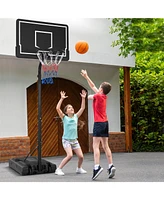 Kuyotq Portable Outdoor Basketball Hoop 6.9-8.5 Ft Adjustable with Fillable Base Shatterproof Pc Backboard