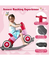 Kuyotq 3 in 1 Rocking Horse with Detachable Balance Board and Seat