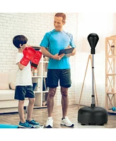 Kuyotq Adjustable Freestanding Punching Bag with Boxing Gloves