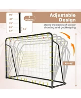 Kuyotq 2-in-1 Kids Soccer Rebounder and Soccer Goal with Adjustable Height