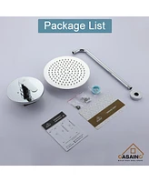 Casainc 10" Shower Faucet Set Rainfall Combo Kit with Valve