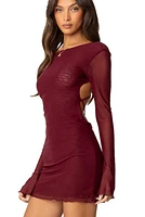 Edikted Women's Lace Up Mesh Mini Dress