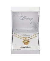 Disney Pink Crystal Minnie Mouse Flower Mom Layered Pendant Necklace