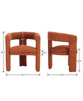 gaomon Modern Sherpa Barrel Dining Chair, Upholstered Faux Fur Dining Room Chair Comfy Side Chair for Kitchen/Living Room