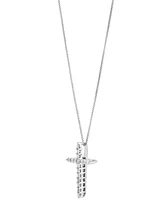 Macy's Diamond Cross Pendant 18" Necklace (1/4 ct. t.w.) in 10k White Gold