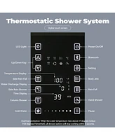 Casainc Flush-Mount Led Bluetooth Music Rainfall Shower System with Smart Touch Screen Display
