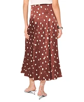 1.State Women's Linen Blend Polka Dot Midi Skirt