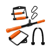 Squatz Triceps Pull Down Attachment Set for Cable Machine and Home Gym