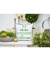 C&F Home 10" x 10" St. Patrick's Day "Leprechauns Welcome" Embroidered Small/Petite Accent Throw Pillow