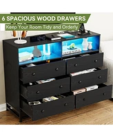 gaomon 6 Drawer Dresser with Led Lights