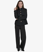 Halston Women's Ponte Snap-Front Embellished-Button Jacket