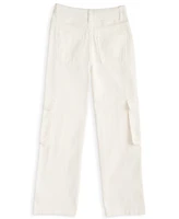 With Jules Big Girls Cotton Wide-Leg Cargo Jeans