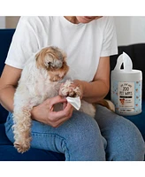 Precious Tails 200pc. Live Love Wipe Pet Wipes in Canister for Dogs, Dog Grooming Wipes for Cleaning Deodorizing Paws, Butt, Body with Aloe and Coconu