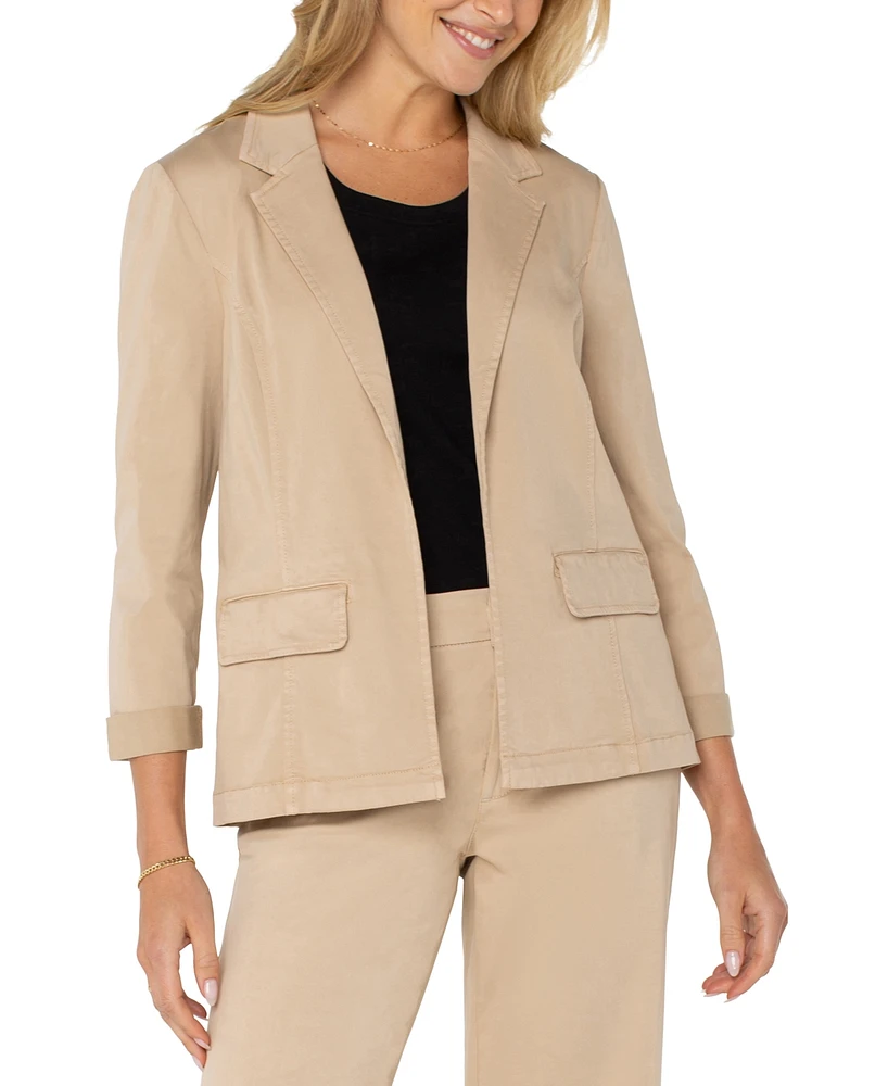 Liverpool Los Angeles Petite Fitted Open-Front Blazer