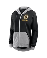 Logo Athletic Women's Black Boston Bruins Hit It French Terry Full-Zip Hoodie