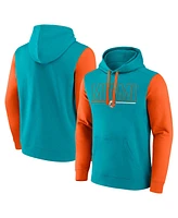 Fanatics Men's Aqua/Orange Miami Dolphins Outline Pullover Hoodie