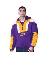 Starter Men's Purple/Gold Los Angeles Lakers Charger Half-Zip Pullover Jacket