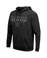 Colosseum Men's Black Washington Huskies Blackout 3.0 Pullover Hoodie