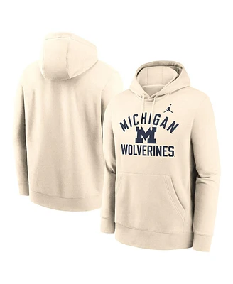 Jordan Men's Cream Michigan Wolverines Arch Logo Pullover Hoodie