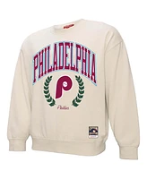 Mitchell & Ness Women's Cream Philadelphia Phillies Cooperstown Collection Laurel Pullover Sweatshirt