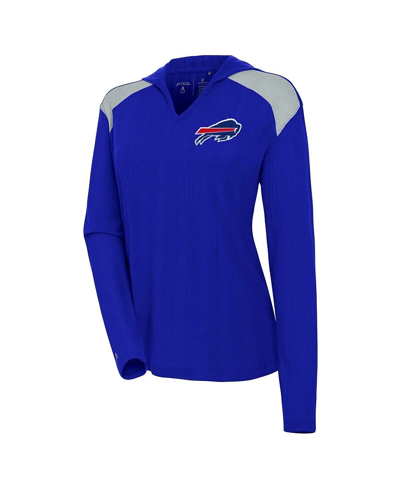 Antigua Women's Royal Buffalo Bills Opulent Long Sleeve Hoodie T-Shirt