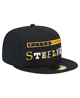 New Era Men's Black Pittsburgh Steelers Ransom 59FIFTY Fitted Hat