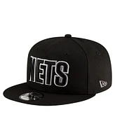 New Era Men's Black Brooklyn Nets Statement Edition Jersey Hook 9FIFTY Snapback Hat