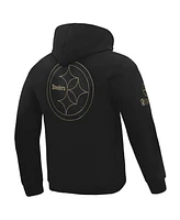 Pro Standard Men's Black Pittsburgh Steelers Classic Chenille Pullover Hoodie