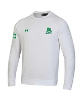 Under Armour Men's White Notre Dame Fighting Irish 2024 Wear Green All Fight Rival Fleece Pullover Sweatshirt
