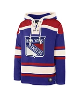 '47 Brand Men's Igor Shesterkin Blue New York Rangers Player Name Number Lacer Pullover Hoodie