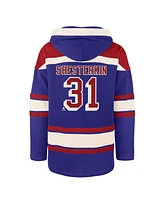 '47 Brand Men's Igor Shesterkin Blue New York Rangers Player Name Number Lacer Pullover Hoodie