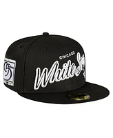 New Era Men's Black Chicago White Sox Script Sided 59FIFTY Fitted Hat