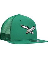 New Era Men's Kelly Green Philadelphia Eagles Throwback Main Trucker 9FIFTY Snapback Hat
