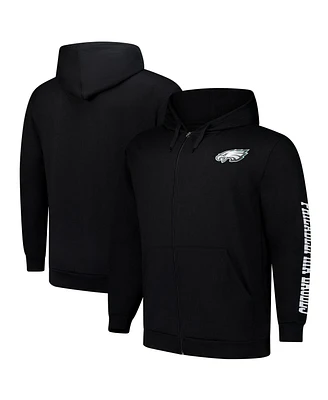 Fanatics Men's Black Philadelphia Eagles Big Tall Full-Zip Hoodie