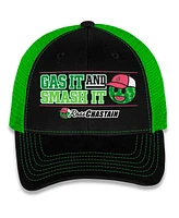 Checkered Flag Sports Men's Black/Green Ross Chastain Gas It Smash It Adjustable Hat