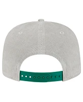 New Era Men's Gray Boston Celtics Throwback Corduroy Golfer Snapback Hat